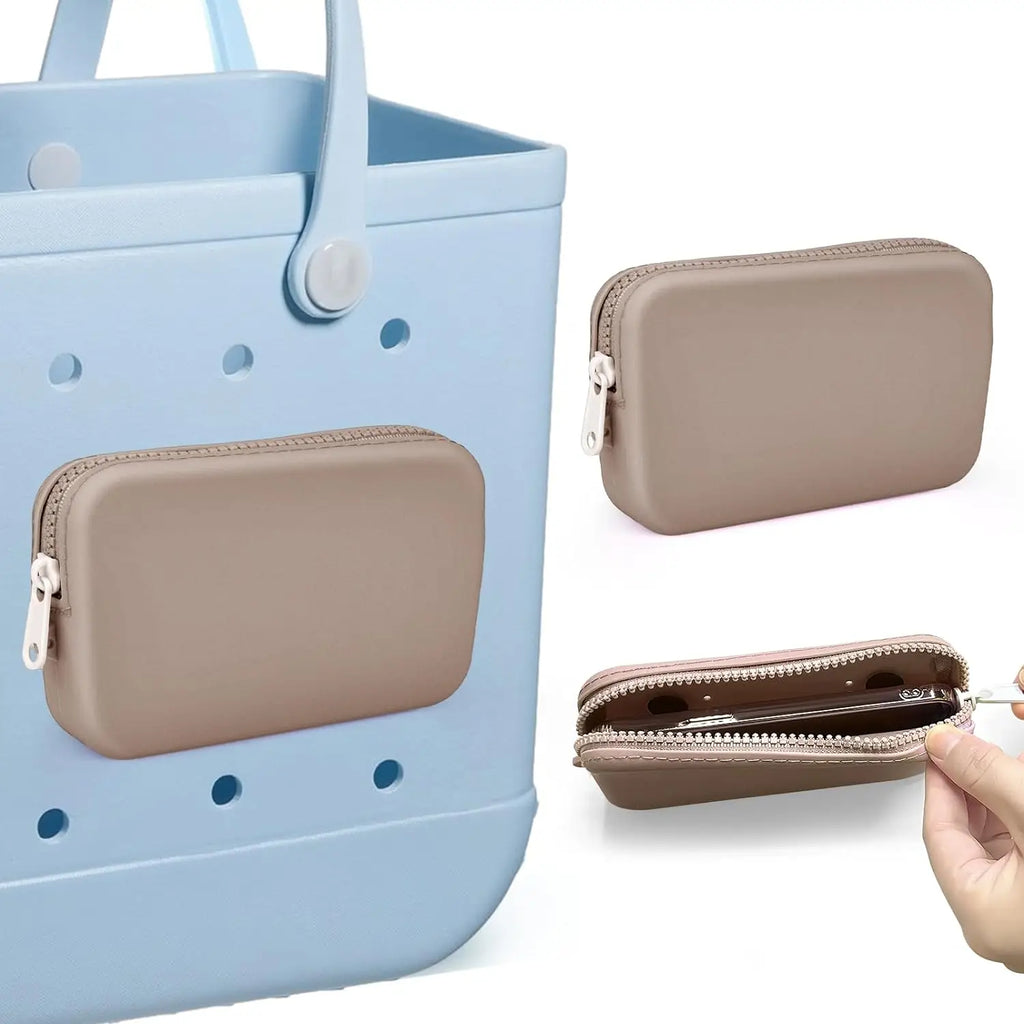 1Pcs Silicone Phone Holder for Beach Bag, Soft Silicone Insert Wallet Charm for Bo Bag Accessories, Attachment for  Beach