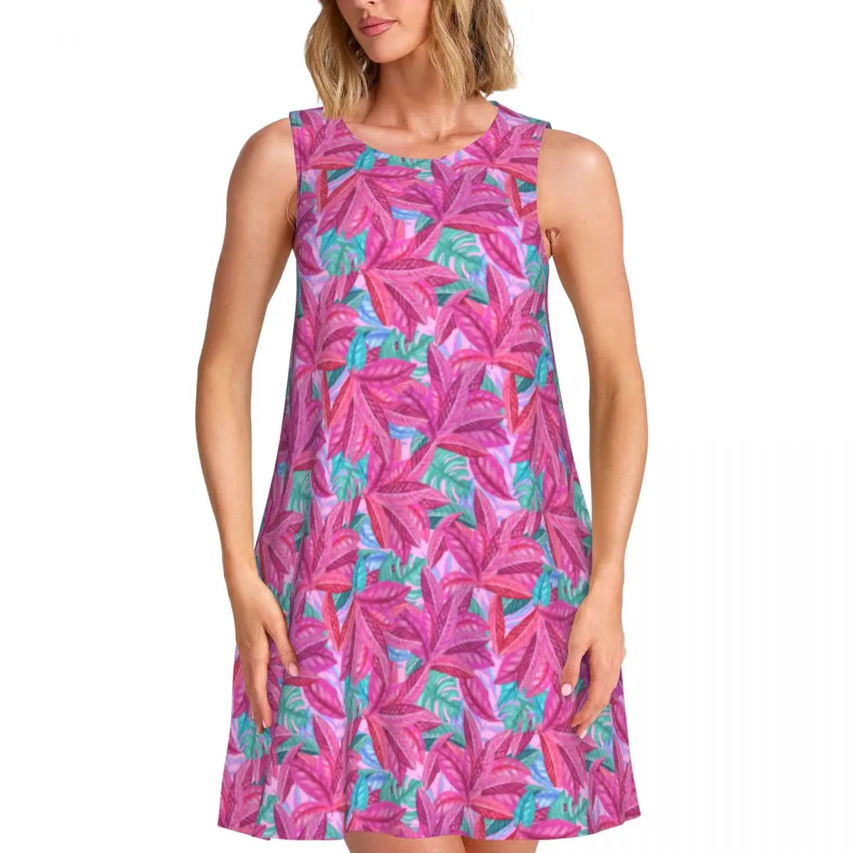Beach Maldives Casual Dress Sea Landscape Print Pretty Dresses Woman Summer Street Style Printed Oversize Tank Dress