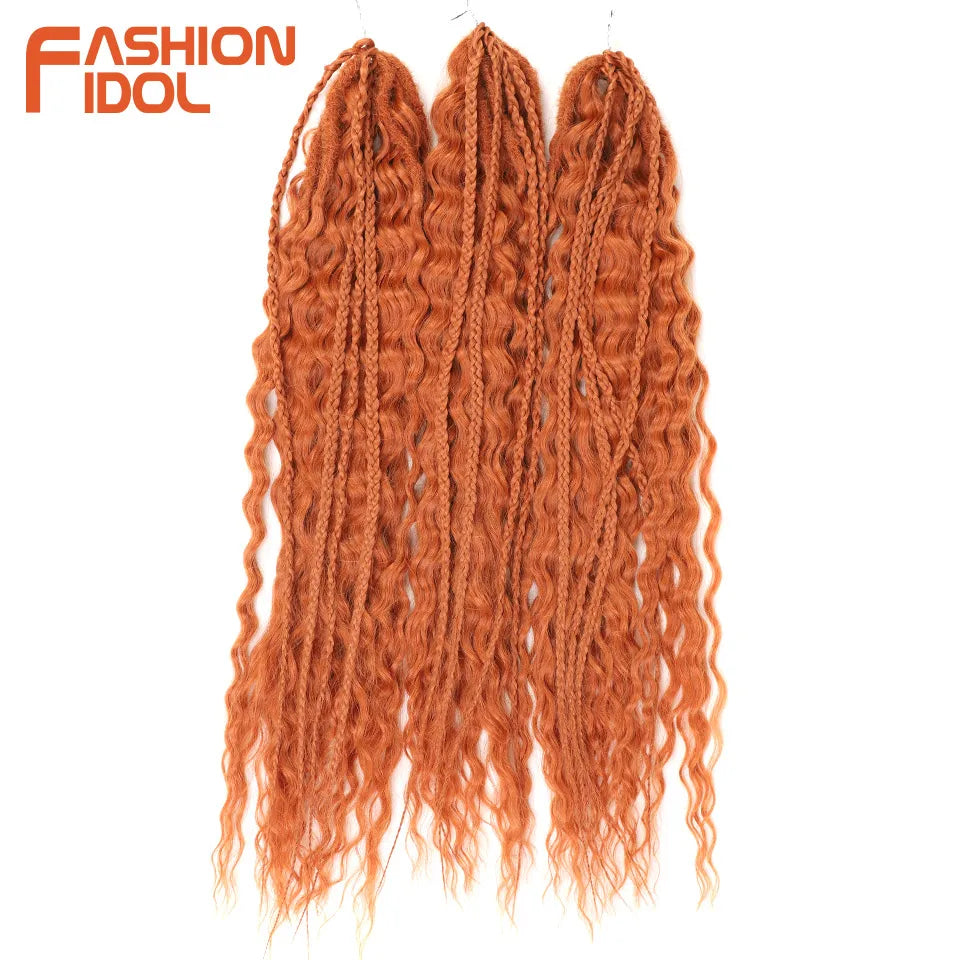FASHION IDOL 24 Inch Ariel Hair Synthetic Crochet Curly Hair Water Wave Braid Hair Ombre Pink Deep Wave Braiding Hair Extensions