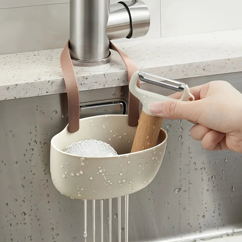 1pc Kitchen Sink Organizer with Drainage - Hanging Soap Holder, Brush & Sponge Rack,Easy Install,Kitchen Storage Organization