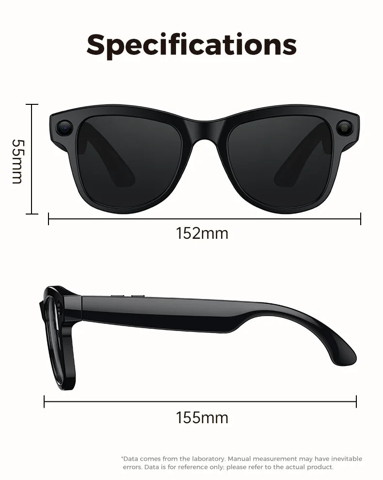 2026 AI Smart Glasses With 8MP Camera AI Voice Contorl Photo Recognition Shooting Video 150+Translation Photochromic Glasses Men