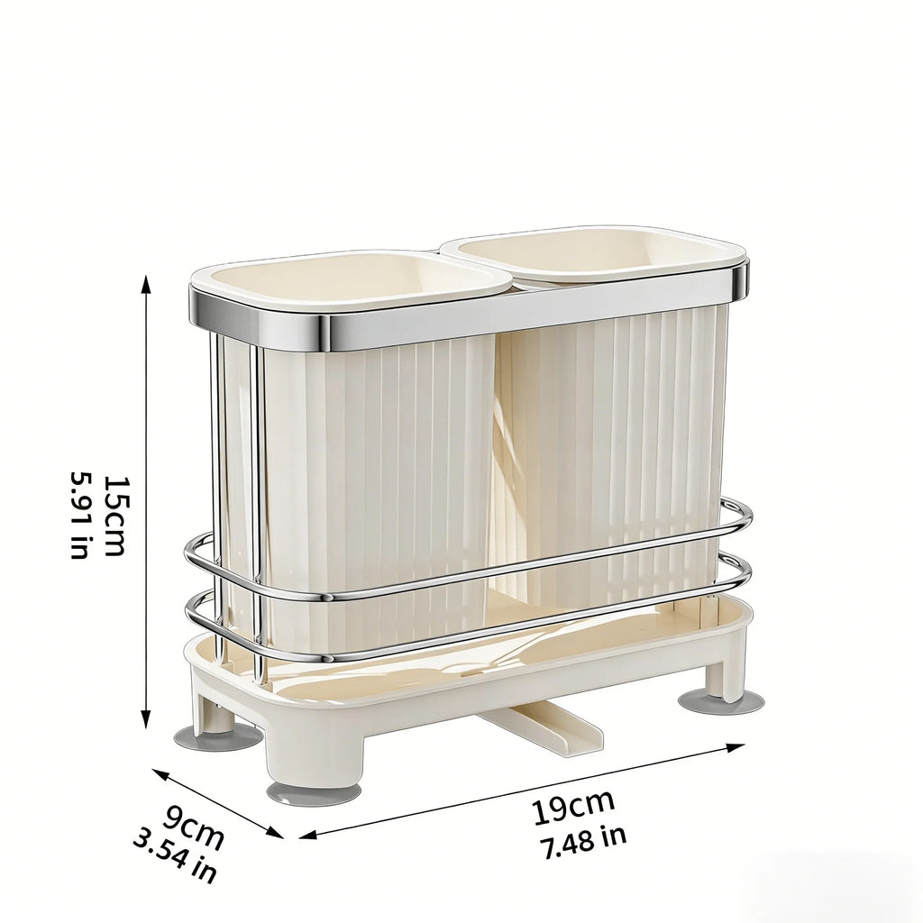 Kitchen Countertop Storage Organizer Self Draining Cutlery Drainer Utensil Holder Spoon Chopstick Cage For Household Use