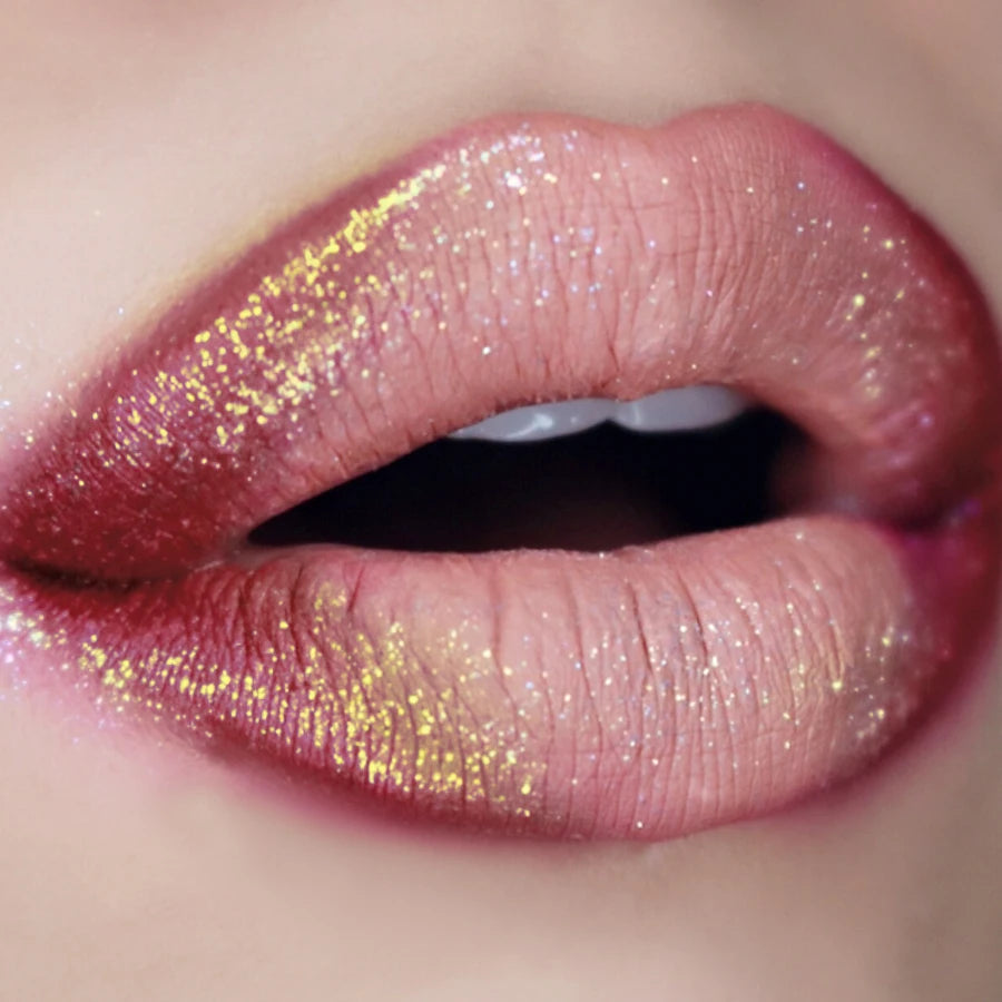 Glitter Lipstick 3 Colors Hydrating Red Rose Sparkling Shine lip Highly Pigmented Lip Tints Finish lip Korean Makeup Gifts