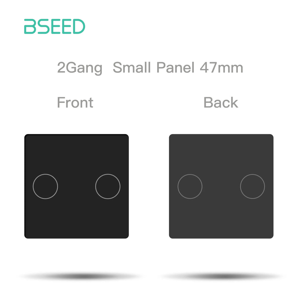 BSEED Wall Light Switches Small Glass Panel Parts 1/2/3Gang White Black Gold Touch Switches Crystal Parts 47mm