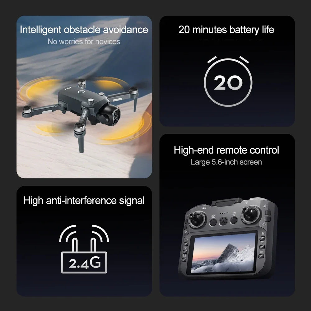 Original V988 Drone 4K HD Camera 360°Obstacle Avoidance Brushless 5G WIFI FPV GPS Quadcopter FPV RC Dron Toy with Big Screen