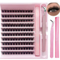 120pcs Clusters DIY Segmented Eyelash Natural Extension Dense Pbt Material 2-in-1 Set C Curling False Eyelashes