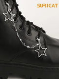 Lucky Four-Leaf Clover with Diamond-Studded Hollow Chain Design Shoe Decoration, Personalized Versatile Star Charm, Y2K Boot Shoe Accessory, Detachable Shoelace Chain, Winter Shoes, Snow Boots, Casual Shoes, DIY Shoe Decorati
