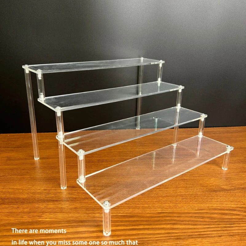 Home Multi Layer Ladder Storage Rack Handmade Blind Box Doll Display Rack Cosmetics Wallet Jewelry Trapezoidal Display Rack
