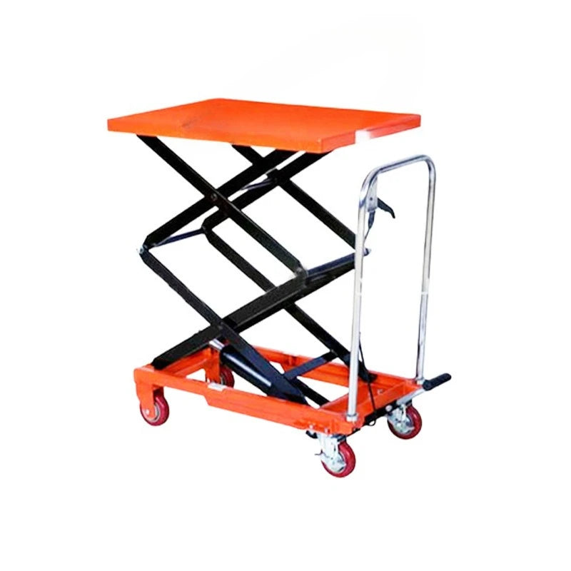 Scissor logistics trolley, movable hand push hydraulic lifting trolley