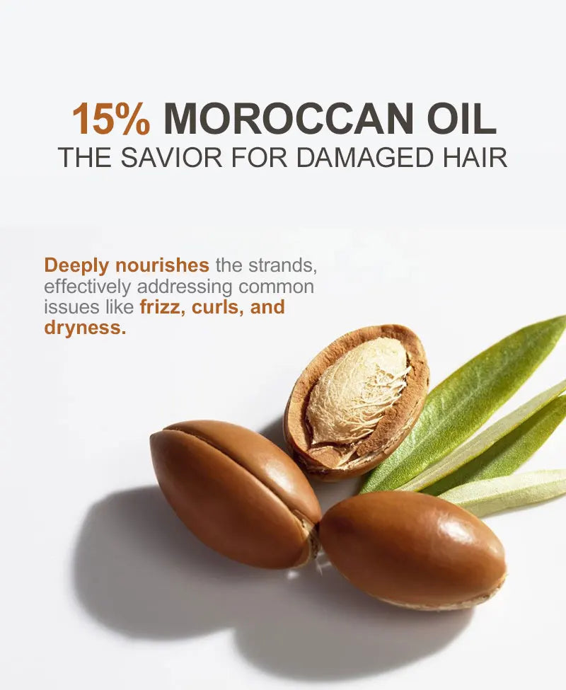 PURC Rosemary Hair Oil and Morocco Argan Oil Shampoo Sets Smoothing Repair Damaged Frizz Hair Care Products for Men Women