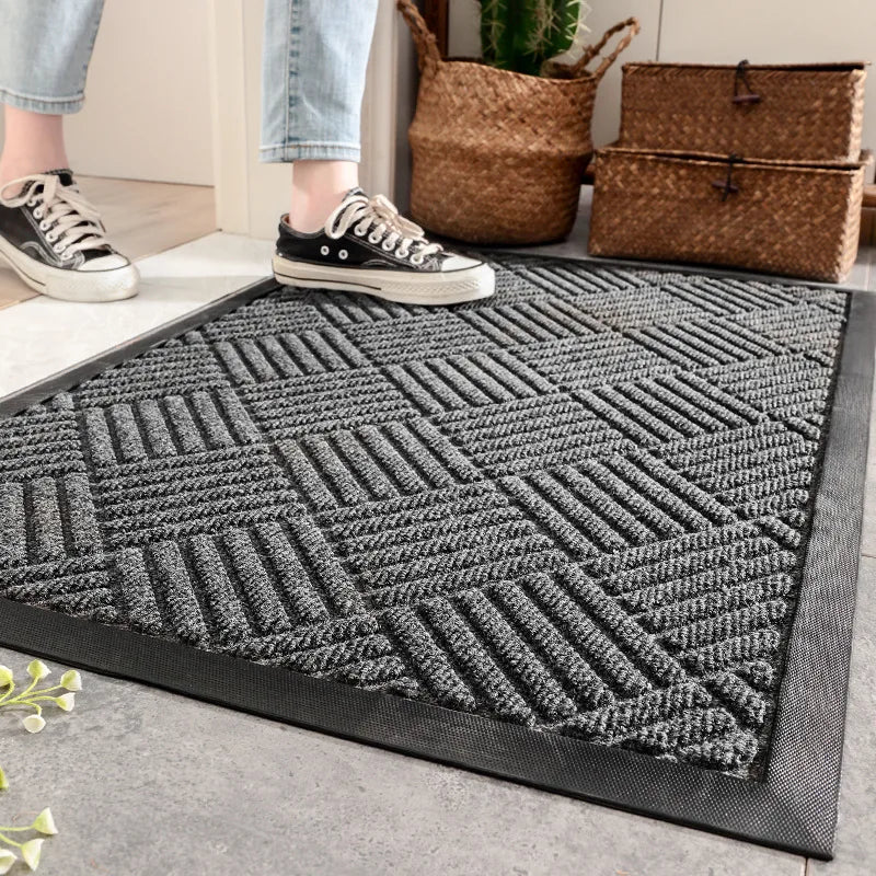 Doormat Non Slip Waterproof Dustproof Carpet Bath Mat Rubber Indoor Outdoor Rug Durable Home Hotel Entrance Doormat 75*45cm