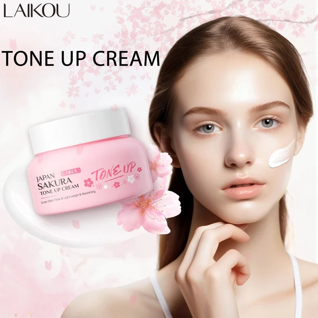 LAIKOU Japan Sakura Original Tone up Cream Moisturizing Nourishing Skin Face Cream Brightening Cream Face Skin Care 60g