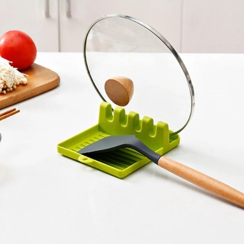 Kitchen Spoon Holders Fork Spatula Rack Shelf Organizer Plastic Chopsticks Holder Non-slip Spoons Pad
