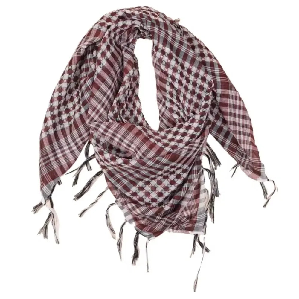 New Large Arab Shemagh Headscarf with Tassel Costume Head Neck Scarf Bandana Keffiyeh for Men Women