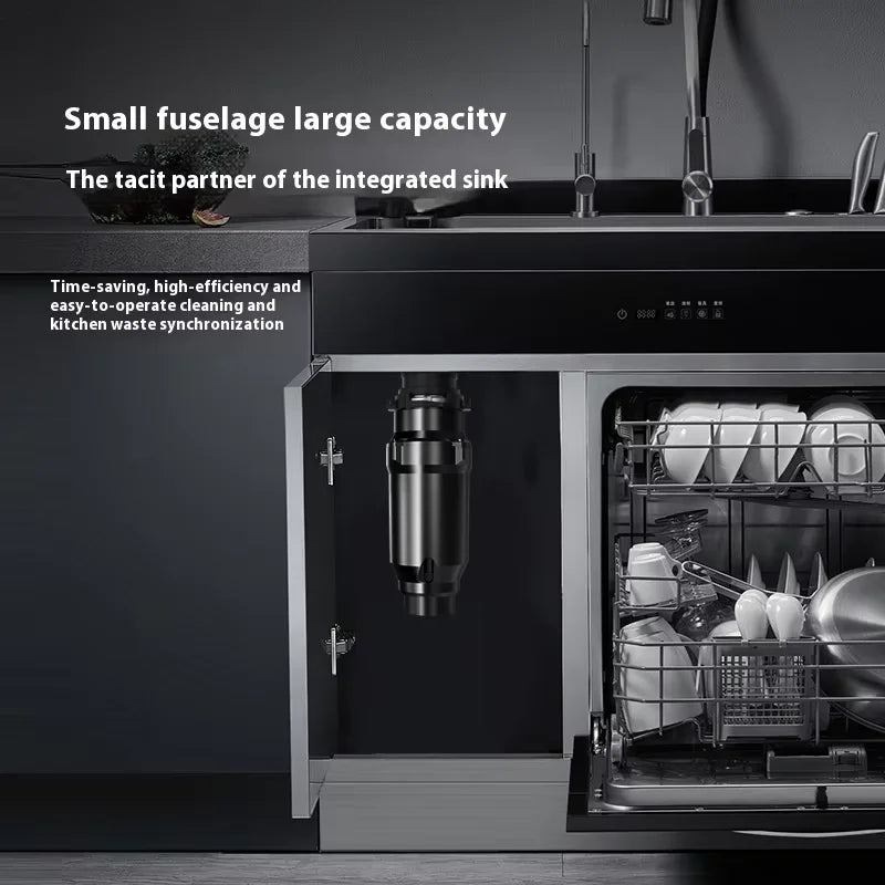 S55 Household Kitchen Garbage Disposal, Quiet And Efficient, Stainless Steel Material, Anti-Blocking Design High Efficiency