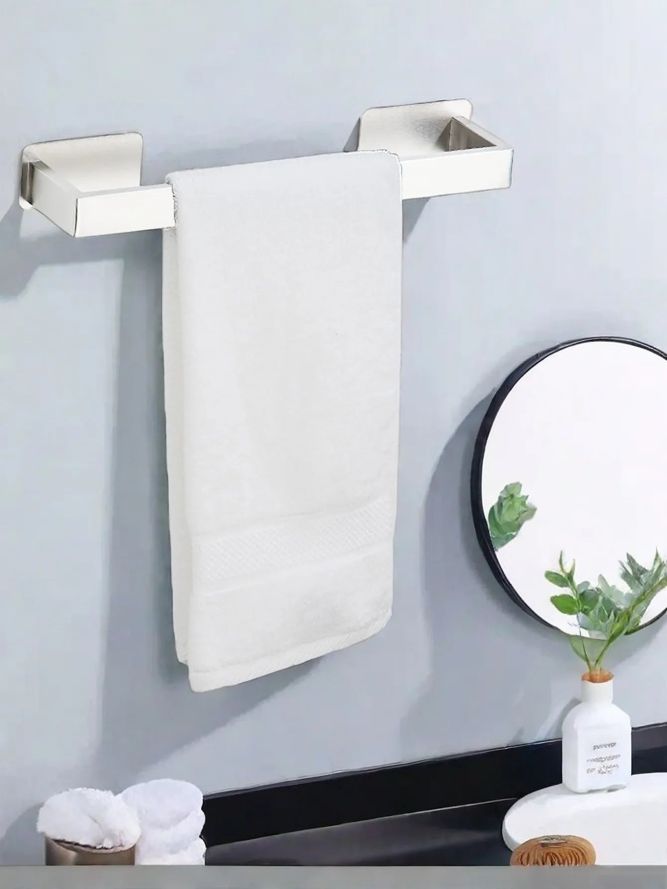 1-5PCS Towel Holder Bathroom Towel Bar Hanger Toilet Paper Holder Dispenser Wall Hooks Robe Key Hooks Hardware Accessories Set