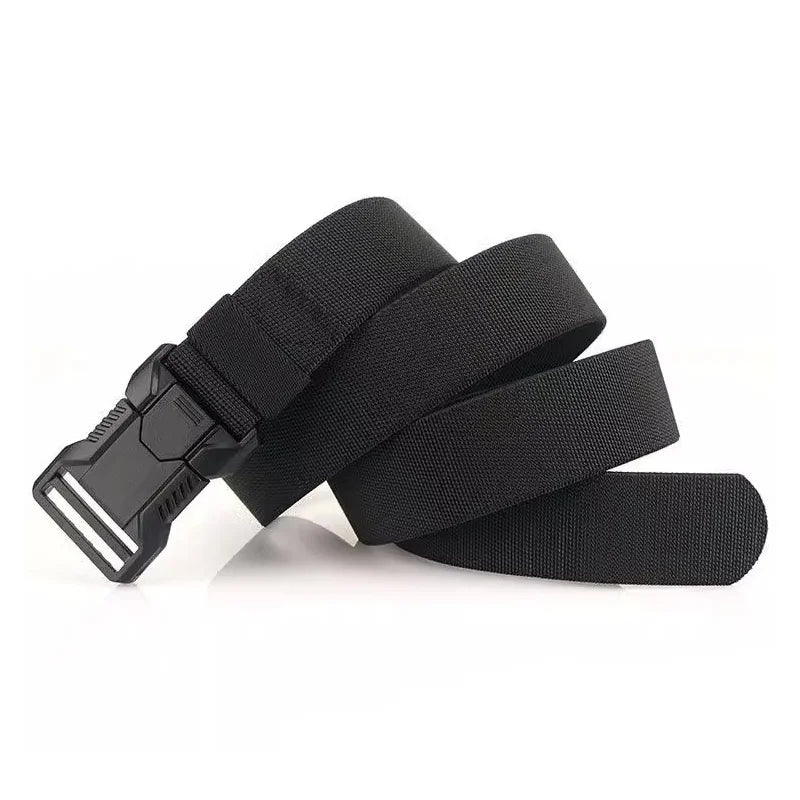 1Pcs Men's Canvas Belt - Sporty Style, Quick Release Plastic Buckle, Casual Training and Jeans Accessories
