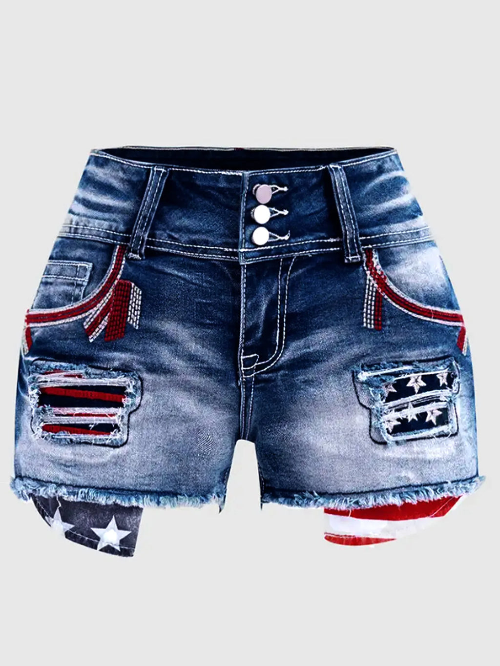 Denim Pant Women Jeans Shorts Short Pants Slim Fit High Waist Button Trousers Skinny Streetwear Hole Splice Summer 2025