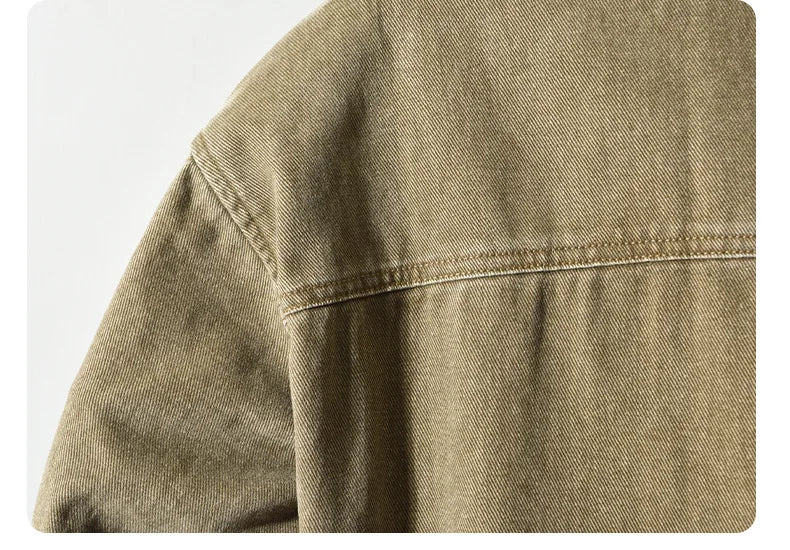 Autumn New Cargo Loose and Comfort 100% Cotton Jackets for Men Vintage Sense of Layering Streetwear Men Shirts AZ889