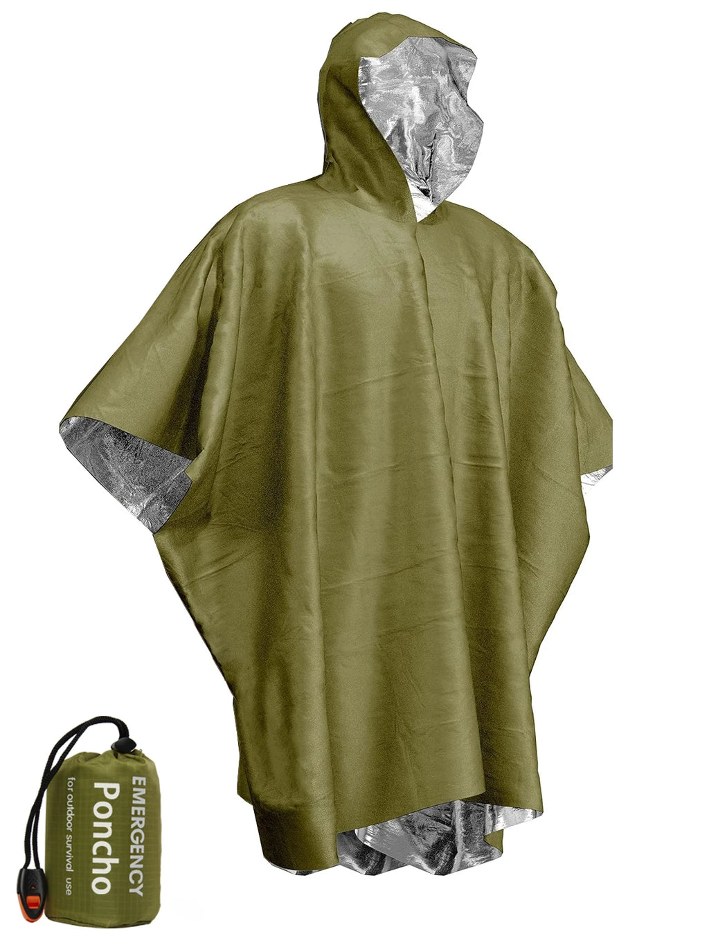 Emergency Rain Poncho Thermal Blanket Poncho Weather Proof Outdoor Survival Camping Gear Survival Gadgets