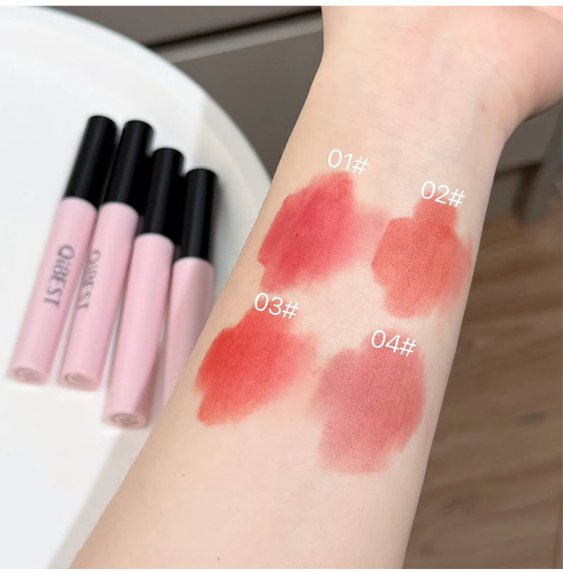 Multipurpose Makeup Set 4PC Liquid Lipstick,1 Pressed Powder,1 Face Blush,1 Eyeliner,1 Mascara,1 Eyebrow Pencil Korean Cosmetics