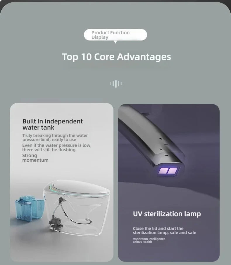 Modern Electric Bidet Smart Toilet With Remote Control Heated Seat Dual-Flush Floor Mounted Luxury Sanitary WC