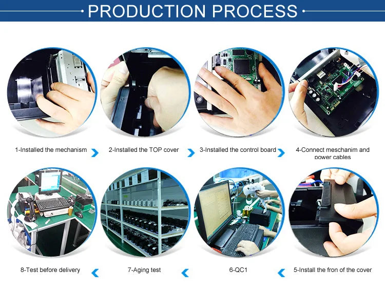 HSPOS 15 Inch All In One Touch Screen POS Cash Register I3 I5 Win 10 System POS Machine with VFD Customer Display