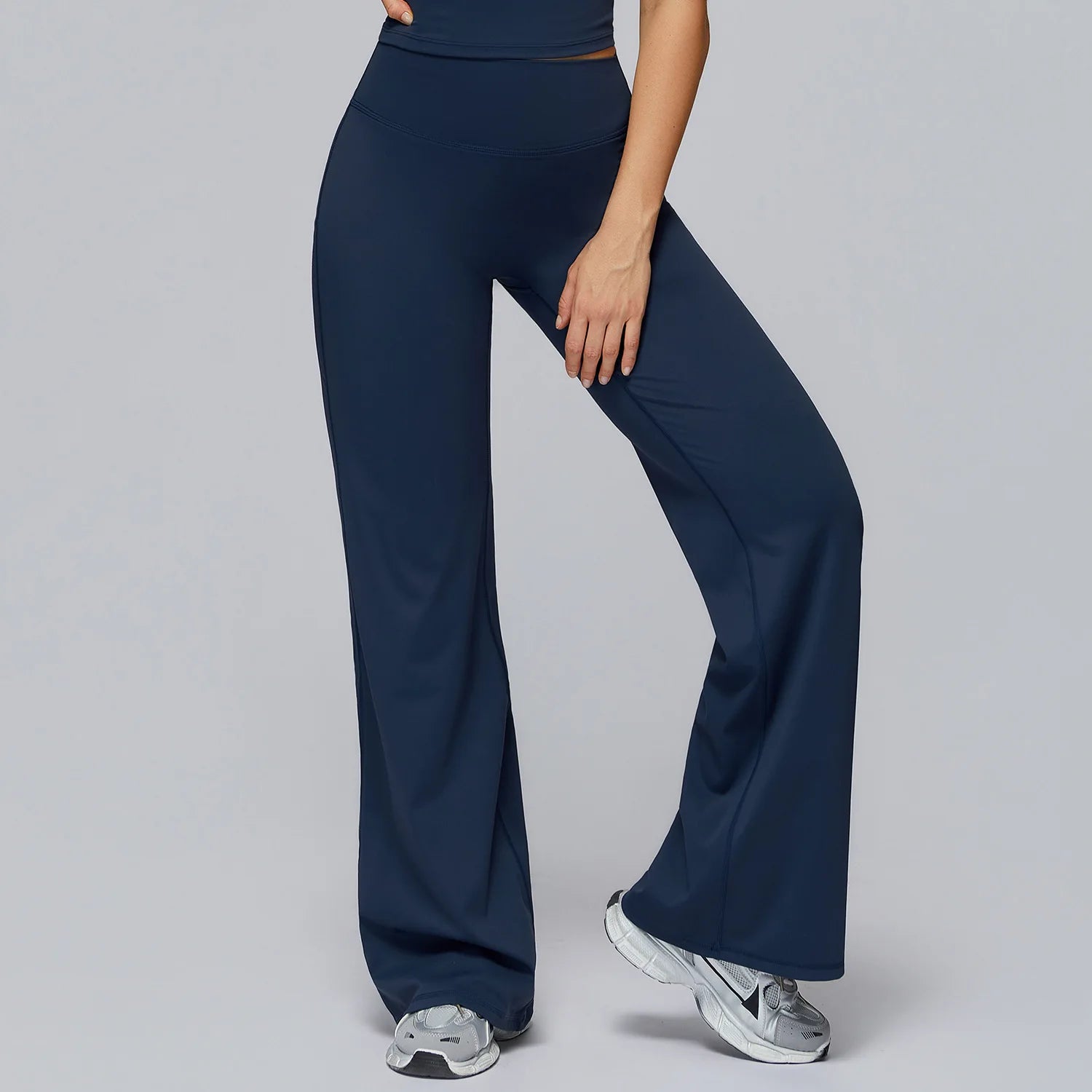 Women's Sports Yoga Pants High Waisted Straight Flared Trousers Running Fitness Sport Trousers Female Gym Casual Sports Pants