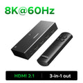 UGREEN HDMI 2.1 Switcher 8K 60Hz HDMI-compatible Switch 3 in 1 Out with Remote Control Converter For Xbox PS5 Monitors