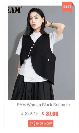 EAM Japanese Style Turn-Down Collar Double Breasted High-Low Hem Cropped Trench Coat Women's Jacket 2026 Autumn New