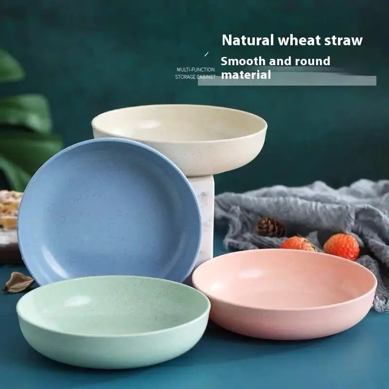 5pcs/set Nordic Wheat Straw Plate Fruit Plate Vegetable Plate Tableware Plate