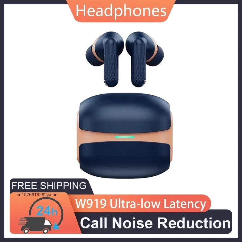 Original W919 Wireless Bluetooth TWS Earphone Call Noise Cancelling Sport Headphone HiFi Stereo Low Latency Long Standby Headset