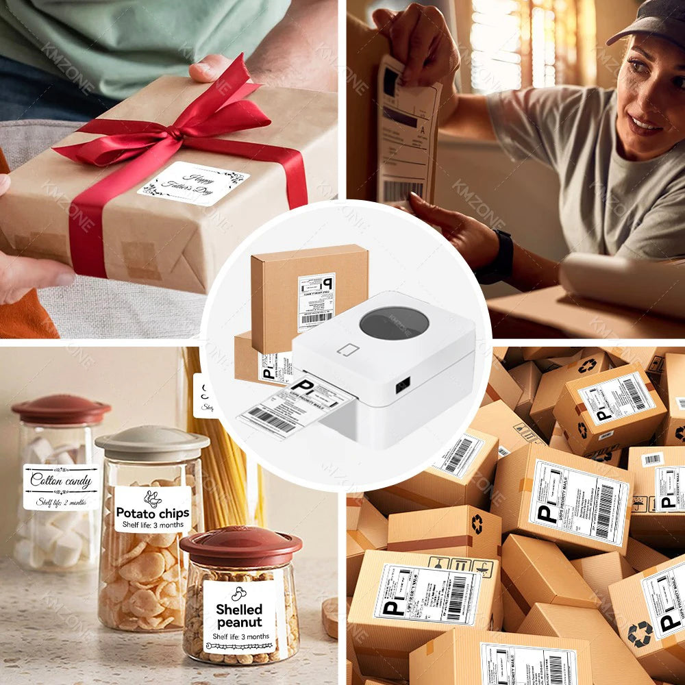  4X6 inch Thermal Label Maker Desktop Shipping Label Printer USB/Bluetooth Compatible with iPhone Android Windows