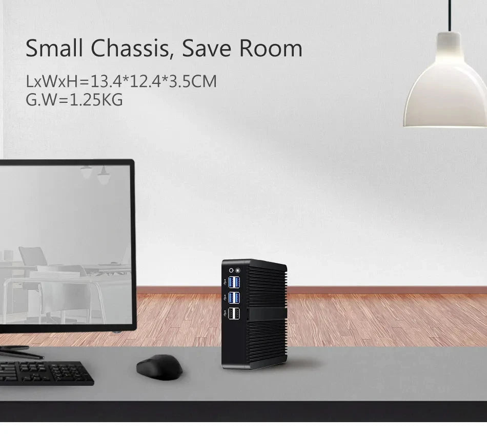 Intel Core I7-4500U I5-5200U I5-4200U Mini PC with 4xUSB3.0 4xUSB2.0 1xHDMI 1xVGA Support Pfsense Linux Computer Win10 Ready