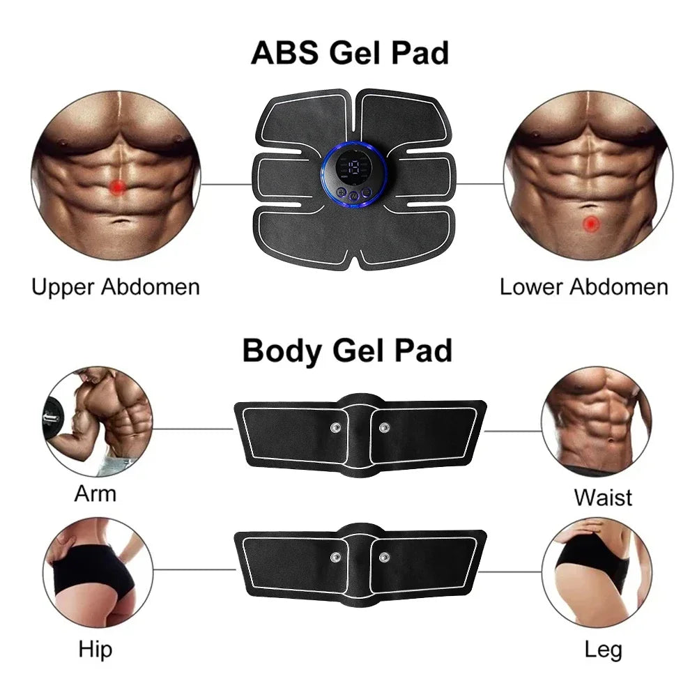 Smart Wireless EMS Muscle Stimulator USB Charged 19 Intensity Levels Abdomen Arm Leg Muscle Training Slimming Fitness Massager