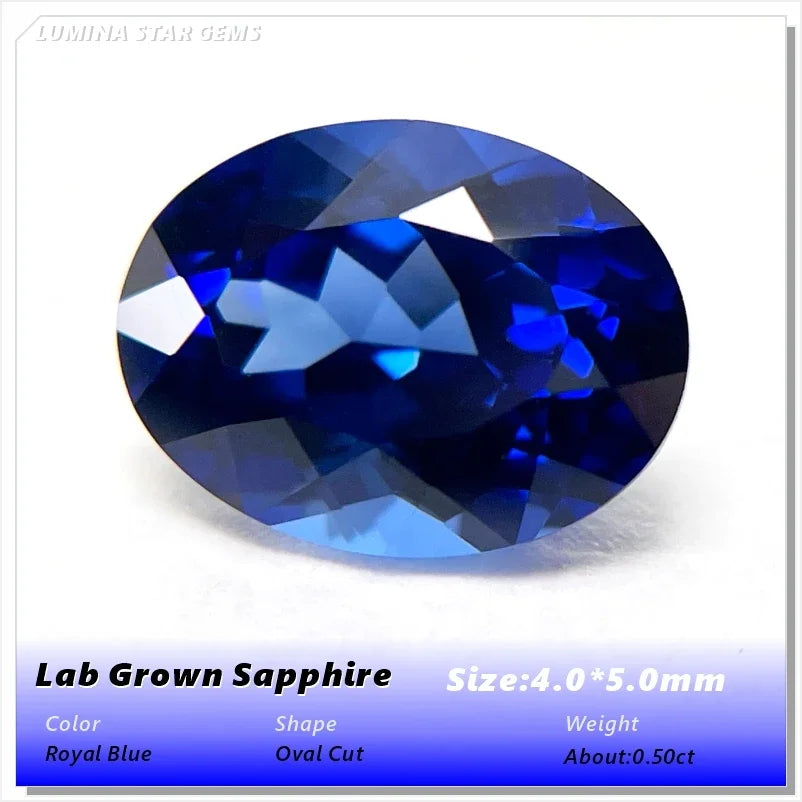 ABCLab Grown Sapphire Royal Blue Color Multiple Cuts Available Gems For Jewelry Setting&Custom Design Selectable Certificate