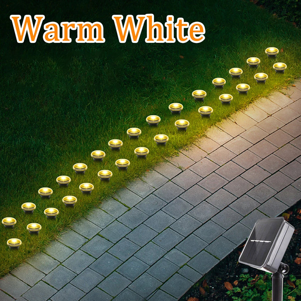 Solar LED Garden Pathway Light 15/30LEDS 8 Modes Outdoor Waterproof Lawn Lamp for Camping Weddings Christmas Holiday Lighting
