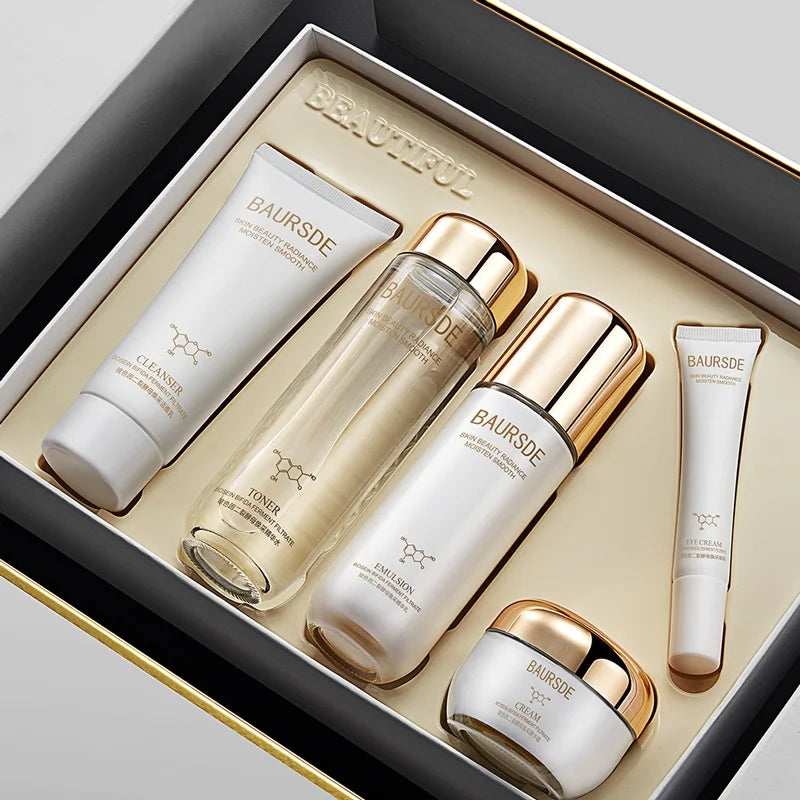 Bosein Retinol Skincare Five-Piece Set, Including Cleansing Balm, Essence Water, Eye Cream, Essence Lotion, and Essence Cream, Contains Skin-Friendly Ingredients Such as Bosein, Niacinamide, Centella Asiatica Extract, with a