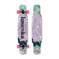 44 Inch Double Kick Dance Longboard 7-Layer Maple Wood Double Sided Graphic Complete Skate Deck All Ages Amateur Professional Ri