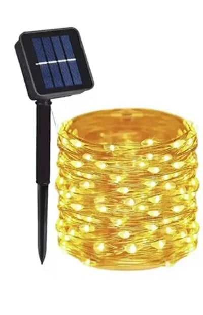 Waterproof Solar Fairy Light String Outdoor LED String Light Garden Tree Decoration Wireless Light String Warm Light  Atmosphere