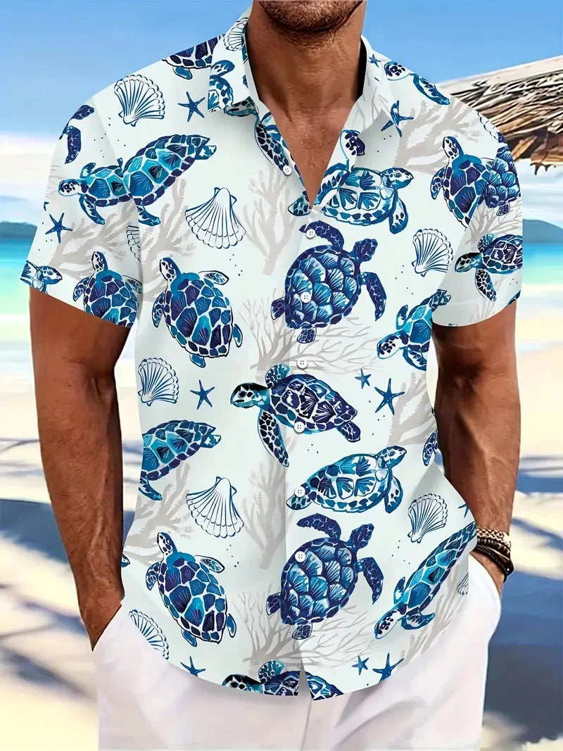 Cartoon Animal Duck Hawaiian 3D Print Shirts Men's Summer Short Sleeve Cute Banana Beach Shirts Blouse Men Clothing Unisex Tops