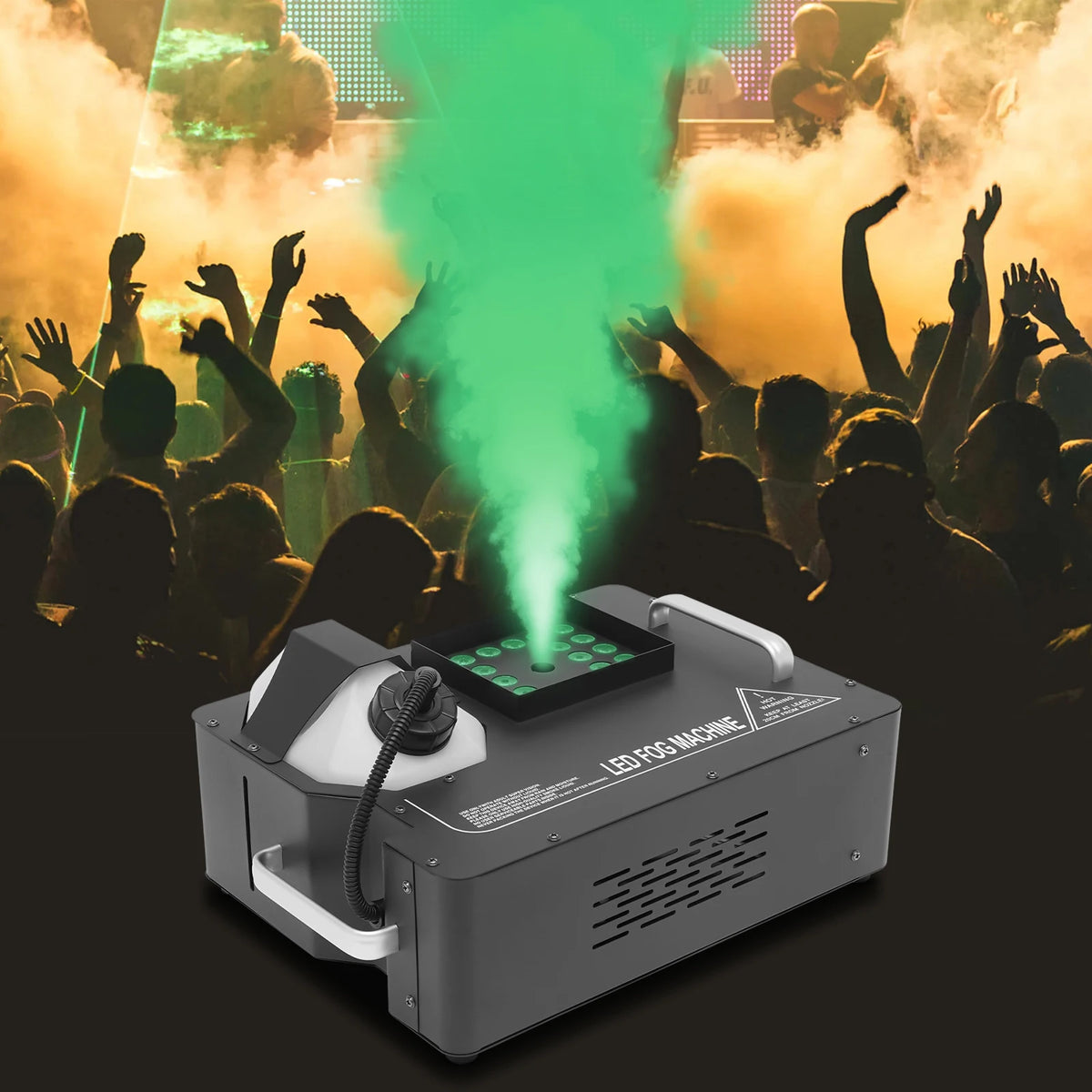 24LED 3‑in‑1 Vertical Column Smoke Machine, 1500W High‑Power Fog Machine with Remote Control for Stage, Party, Halloween, Wedding Events