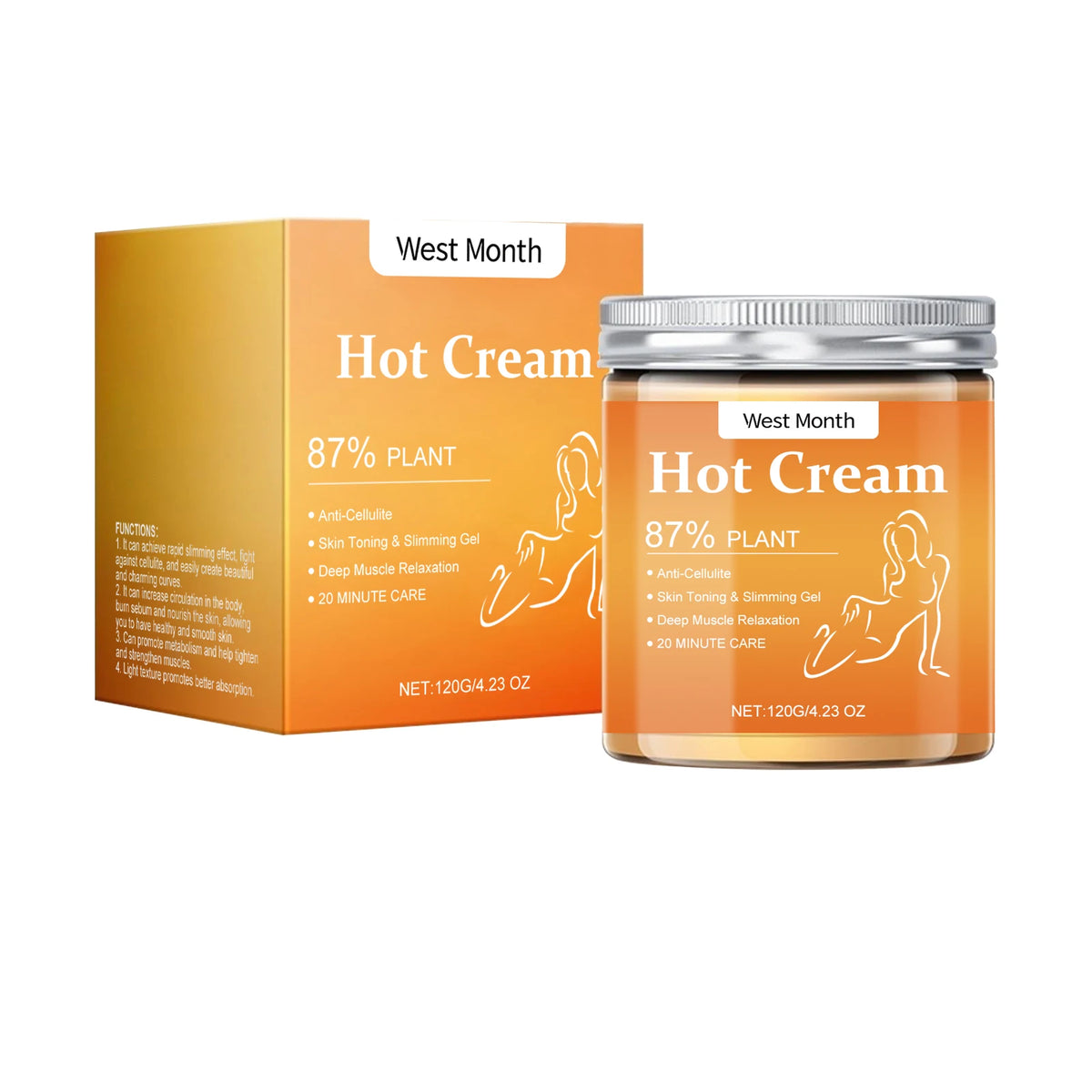 West Month Body Cream Skin Moisturizing Massage Care Firming Arm Concave Revealing Lightweight Body Care Cream