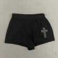 American Gothic Cross Rhinestone Decoration Low Waist Sexy Hot Pants Summer Casual Street Shorts Aesthetic Simple Slim Minipants
