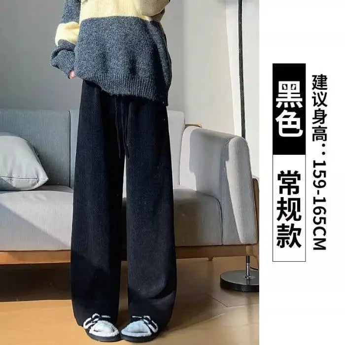 New Slim and Loose Straight for Women's High Waist Casual Pants