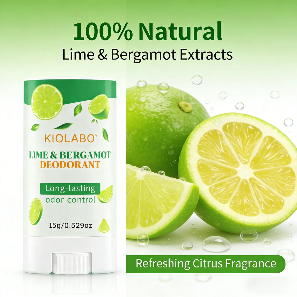 Lime & Bergamot Deodorant Stick for Men & Women – Long Lasting Odor Control, Fresh Citrus Fragrance Underarm Deodorant, Natural