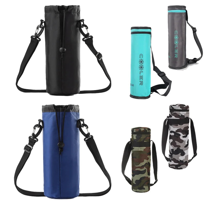 Portable Oxford Cloth Circular Insulated Bottle, Cooler Bags, Camping Accessories, Water Bottle Bag, 1.5L