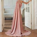 Customized Mermaid Prom Dresses Floor-Length One-Shoulder Sleeveless Evening Gown Fashion Flowers Crystal Stole Party Gown