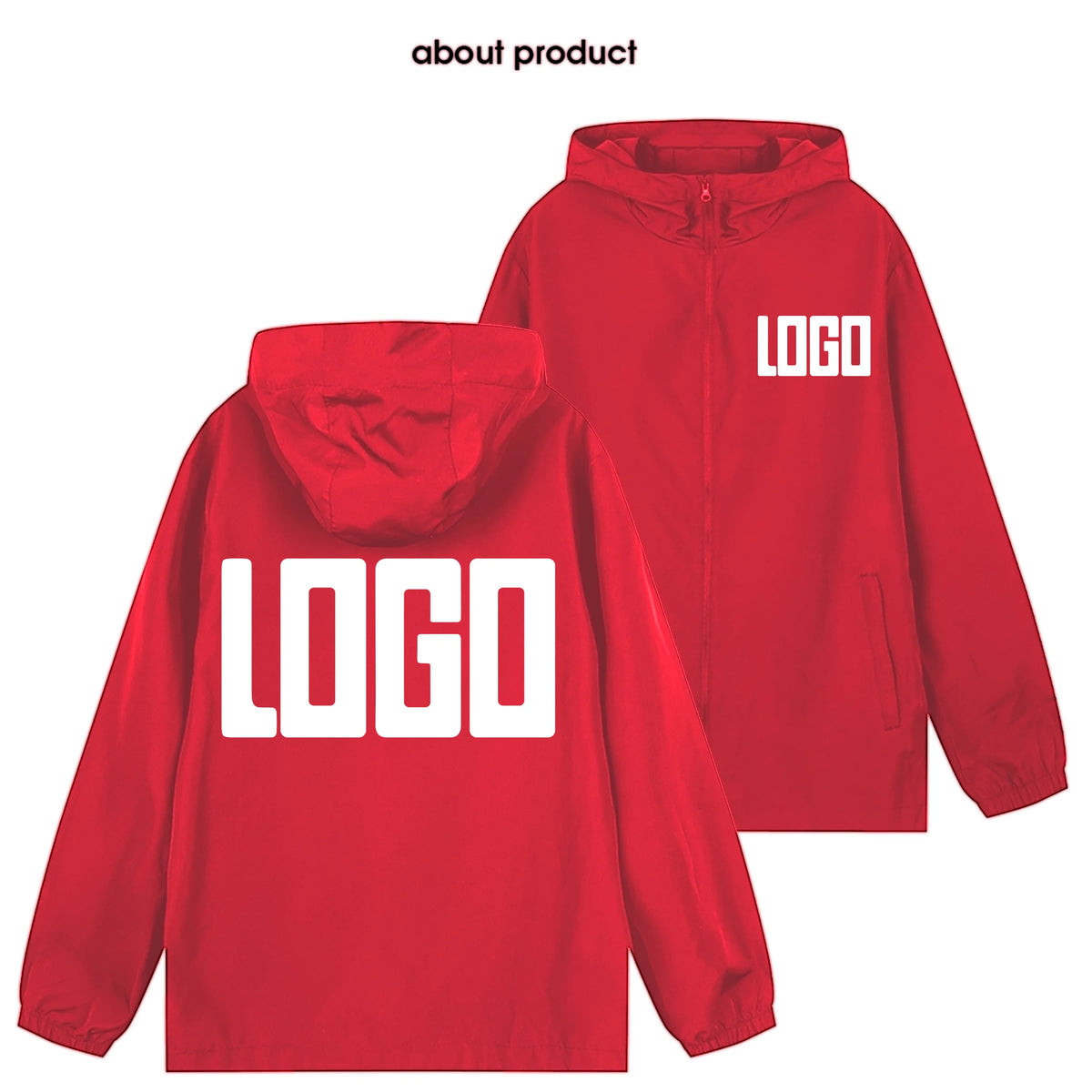 Men's custom brand logo autumn jacket, warm and waterproof windbreaker, plus size casual 7Xl, green, black and red outdoor jacke
