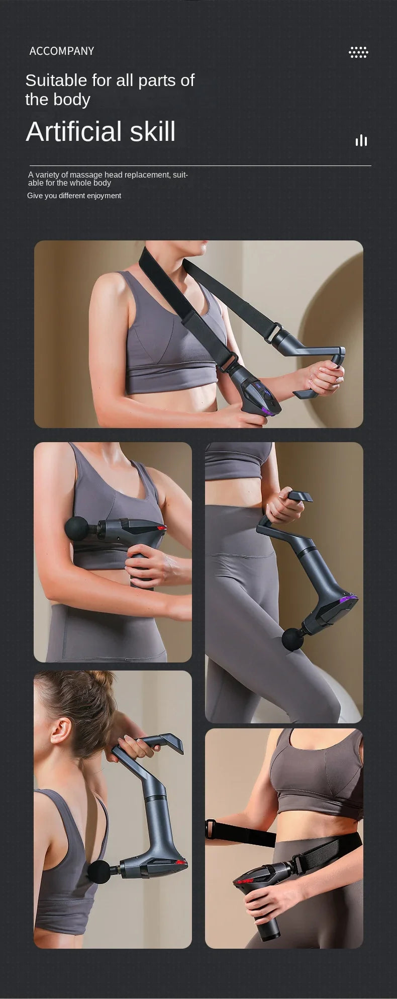Multi functional split band fascia gun with detachable handle vibration massage professional fitness muscle relaxation massager